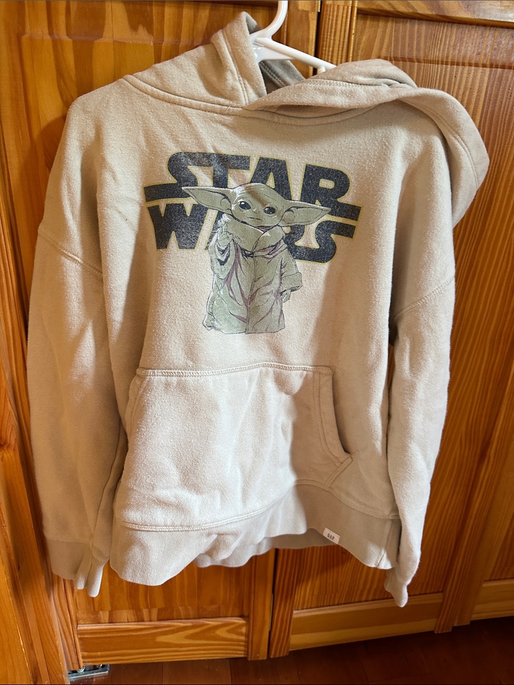 GAP Beige Star Wars Hoodie with Grogu Graphic